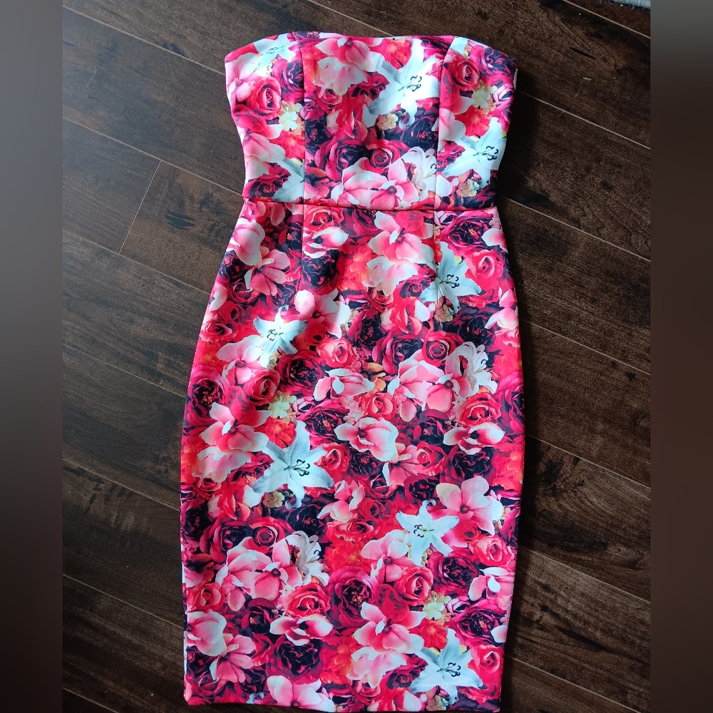 Floral Strapless Dress